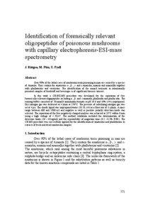 Identification of forensically relevant oligopeptides of poisonous mushrooms with capillary electrophoresis-ESI-mass