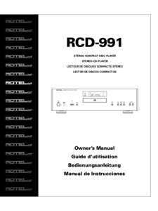 RCD-991 STEREO COMPACT DISC PLAYER STEREO-CD-PLAYER LECTEUR DE DISQUES COMPACTS STÉRÉO LECTOR DE DISCOS COMPACTOS