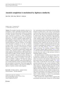 Atten Percept Psychophys[removed]:98–111 DOI[removed]s13414[removed]z Amodal completion is modulated by lightness similarity Juno Kim & Kelly Jeng & Barton L. Anderson