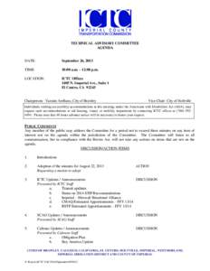 TECHNICAL ADVISORY COMMITTEE AGENDA DATE:  September 26, 2013