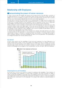 S o ci e t y  JR EAST GROUP CSR REPORT 2013 Relationship with Employees ■Demonstrating the power of human resources