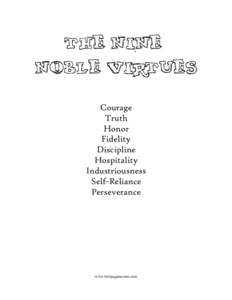 The Nine Noble Virtues Courage Truth Honor Fidelity