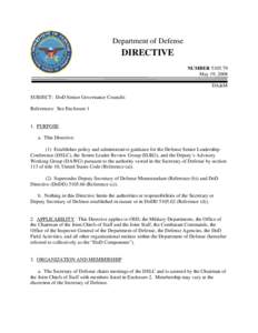 DoD Directive[removed], July 10, 2001; Certified Current as of November 21, 2003