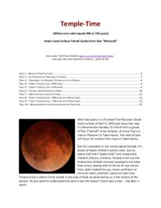 Temple-Time (Where one cubit equals 490 or 720 years) Seven Lunar-Eclipse Tetrad Cycles Form One 