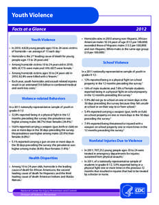 Youth Violence Facts at a Glance					 Youth Violence