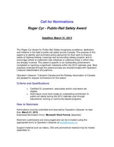 Call for 2004 Nominations