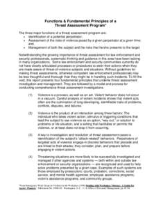 Functions of a Threat Assessment Program