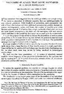 THE NUMBER OF ALLELES THAT CAN BE MAINTAINED IN A FINITE POPULATION