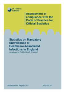 Assessment ReportStatistics on Mandatory Surveillance of Healthcare-Associated Infections in England