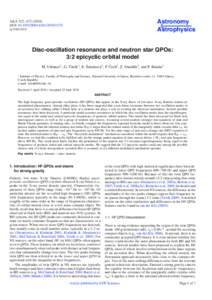 Disc-oscillation resonance and neutron star QPOs: 3:2 epicyclic orbital model