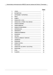 ___Nomenclatura Internacional de UNESCO para los campos de Ciencia y Tecnología___  Página 11  LÓGICA……………………………………………………....................