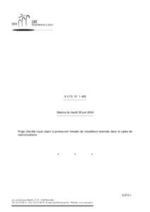 A V I S N° 1.485 ------------------------- Séance du mardi 29 juin 2004 ----------------------------------------