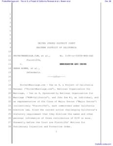 ProtectMarriage.com - Yes on 8, a Project of California Renewal et al v. Bowen et al  Doc[removed]