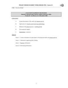 PROJECT DESIGN DOCUMENT FORM (CDM-SSC-PDD) - Version 03  CDM – Executive Board CLEAN DEVELOPMENT MECHANISM PROJECT DESIGN DOCUMENT FORM (CDM-SSC-PDD)