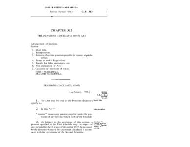 LAWS OF ANTIGUA AND BARBUDA  Pensions (Increase[removed]CAP. 313