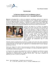 Le Centre de Réadaptation Lucie Bruneau (CRLB) conclut un partenariat avec l’organisme Propulsion