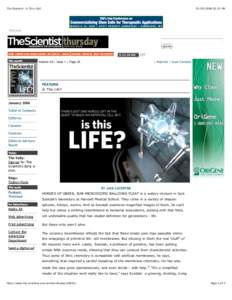 The Scientist : Is This Life?  :31 PM Welcome