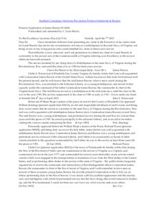 Southern Campaign American Revolution Pension Statements & Rosters Pension Application of James Barron W12264 Transcribed and annotated by C. Leon Harris To His Excellency Governor Floyd [of VA] Norfolk April the 7 th 18