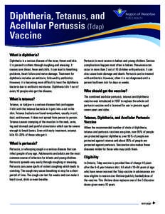 Diphtheria, Tetanus, and Acellular Pertussis (Tdap) Vaccine What is diphtheria? Diphtheria is a serious disease of the nose, throat and skin. It is passed to others through coughing and sneezing. It