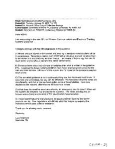 Mine Safety and Health Administration (MSHA) - Comments on Public Rule Making - Wireless Communications and Electronic Tracking Systems Guidance - PPL DraftMine Safety and Health Administration (MSHA) - Comments on Publi