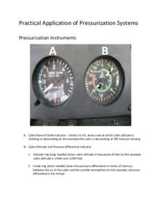 Practical Application of Pressurization Systems Pressurization Instruments A  B