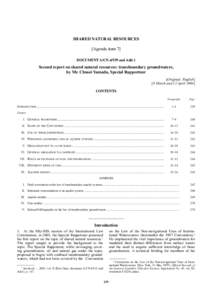 Shared natural resources: Second report on shared natural resources: transboundary groundwaters, by Mr. Chusei Yamada, Special Rapporteur