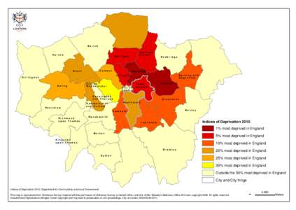 London map of deprivation