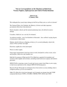 Haiti / Christopher Hotel / Jacmel / Damage to infrastructure in the 2010 Haiti earthquake / Casualties of the 2010 Haiti earthquake / United Nations Stabilisation Mission in Haiti / Americas / Geography of Haiti