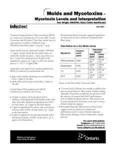 Epoxides / Vomitoxin / Science / Zearalenone / Dry matter / Parts-per notation / T-2 mycotoxin / Mycotoxins / Chemistry / Measurement