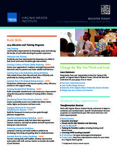 Virginia Mason Institute 2014 Education and Training Programs
