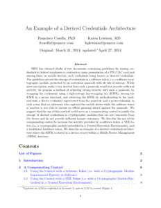 An Example of a Derived Credentials Architecture Francisco Corella, PhD  Karen Lewison, MD 