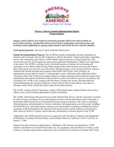 Conservation in the United States / Humanities / Architecture / Advisory Council on Historic Preservation / State Historic Preservation Office / National Park Service / Preservation / Service-learning / Historic preservation / National Register of Historic Places / Education