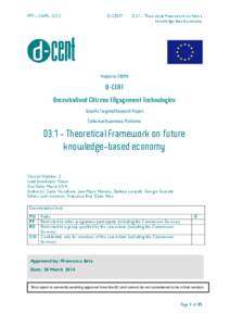 FP7 – CAPSD-CENT D3.1 - Theoretical Framework on future knowledge-based economy