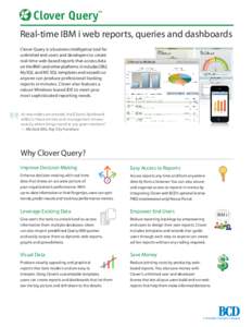 Clover Query™ Real-time IBM i web reports, queries and dashboards Clover Query is a business intelligence tool for unlimited end users and developers to create real-time web-based reports that access data on the IBM i 