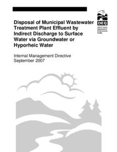 Disposal of Municipal Wastewater Treatment Plant Effluent by Indirect Discharge to Surface Water via Groundwater or Hyporheic Water