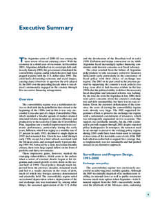 Executive Summary -- IEO Evaluation Report -- The IMF and Argentina, [removed]2004