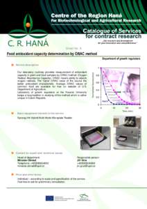 C. R. HANÁ  „Our research and development for your innovation and competitiveness“  Sheet No. 8