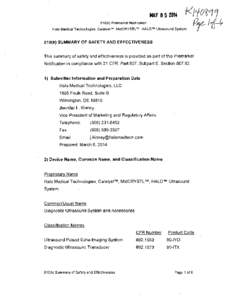 Medical physics / Medical equipment / Ultrasound / Medical device / Medical ultrasonography / Premarket approval / Federal Food /  Drug /  and Cosmetic Act / Center for Devices and Radiological Health / Ultrasonic sensor / Medicine / Medical ultrasound / Food and Drug Administration