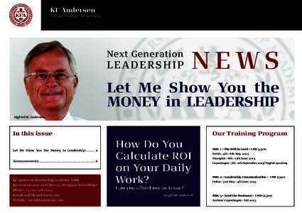 KF Andersen  Leadership Academy n e x t g e n e rati o n l ea d e rs h i p  Next Generation