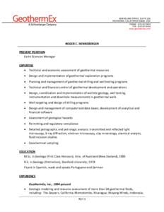 Energy / Geothermal exploration / Enhanced geothermal system / Geothermal Resources Council / Geyser / The Geysers / Cerro Prieto / Hot spring / Coso Hot Springs / Geothermal energy / Geology / Renewable energy