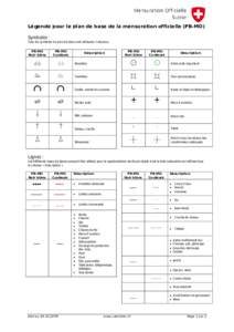 Légende pour le plan de base de la mensuration officielle (PB-MO) Symboles : Tous les symboles du plan de base sont indiqués ci-dessous. PB-MO Noir blanc