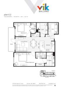 plan E.2 T WO BEDR OOM S | T WO B AT H S | DEN | 1 ,1 2 7 SF Walk-In Closet