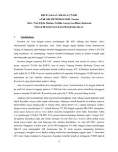 KECELAKAAN AIRASIA QZ 8501 ANALISIS METEOROLOGIS (Errata) Oleh : Prof. Edvin Aldrian, Ferdika Amsal, Jose Rizal, Kadarsah PUSAT PENELITIAN DAN PENGEMBANGAN  I.