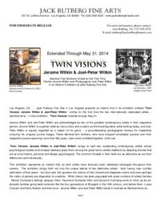 Microsoft Word - Witkin Twins Extended PRdoc