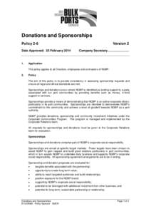 Microsoft Word - E13NQBPPolicy - Donations and Sponsorships - Version 2 - Approved 25 FebruaryIntranet