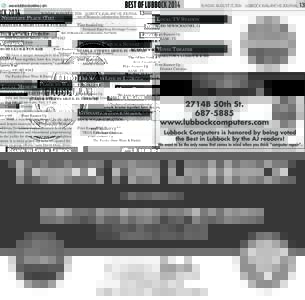 Best of Lubbock[removed]www.lubbockonline.com Nightlife Place (Tie) Chances R Night Club & Fun Bar