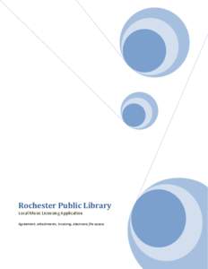 Rochester Public Library Local Music Licensing Application Agreement, attachments, invoicing, electronic file access