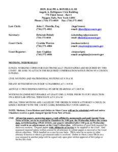 HON. RALPH A. BONIELLO, III Angelo A. DelSignore Civic Building 775 Third Street - Part I Niagara Falls, New YorkPhone: (Fax: (Law Clerk: