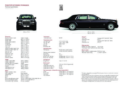 PHANTOM EXTENDED WHEELBASE Technical specification World Version 1990 mm[removed]in