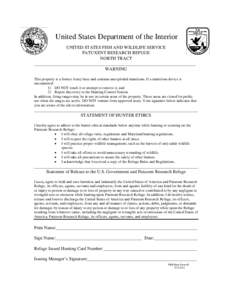 Microsoft Word - PRR Hunt Form #2 Hunting Waiver[removed]doc